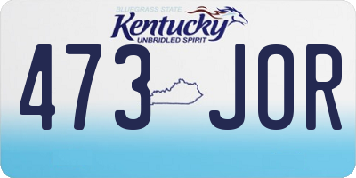 KY license plate 473JOR
