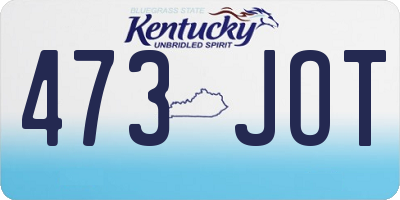 KY license plate 473JOT
