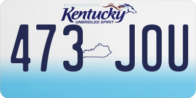 KY license plate 473JOU