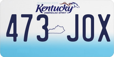 KY license plate 473JOX