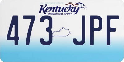 KY license plate 473JPF