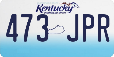 KY license plate 473JPR