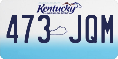 KY license plate 473JQM