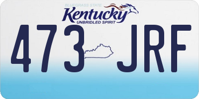 KY license plate 473JRF