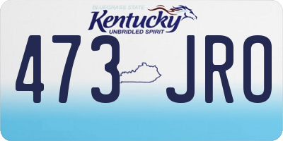 KY license plate 473JRO