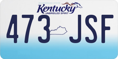 KY license plate 473JSF