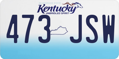 KY license plate 473JSW