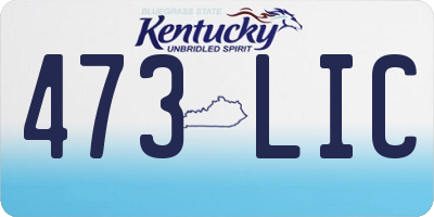 KY license plate 473LIC