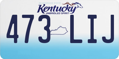 KY license plate 473LIJ