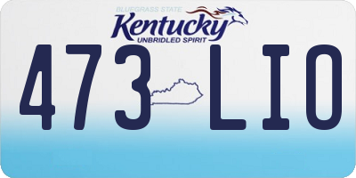 KY license plate 473LIO