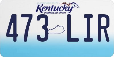 KY license plate 473LIR