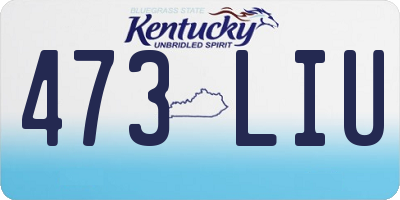 KY license plate 473LIU