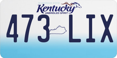 KY license plate 473LIX