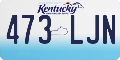 KY license plate 473LJN
