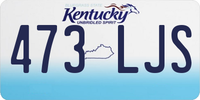 KY license plate 473LJS