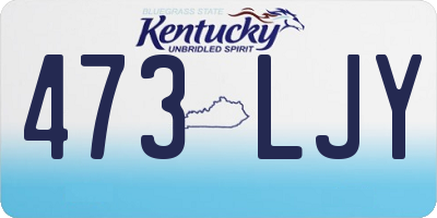 KY license plate 473LJY