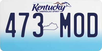 KY license plate 473MOD