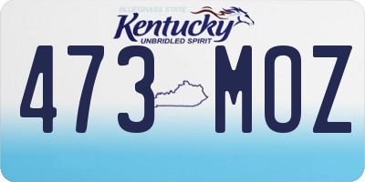 KY license plate 473MOZ