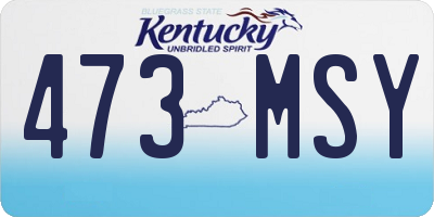 KY license plate 473MSY