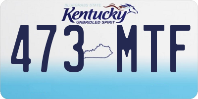KY license plate 473MTF