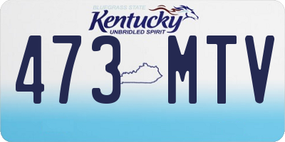 KY license plate 473MTV