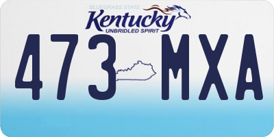 KY license plate 473MXA