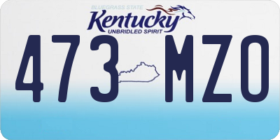 KY license plate 473MZO