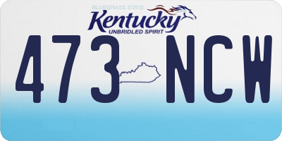 KY license plate 473NCW