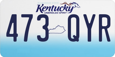 KY license plate 473QYR