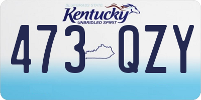 KY license plate 473QZY