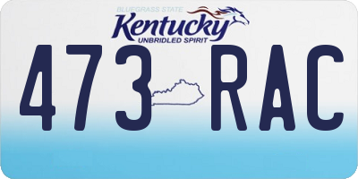 KY license plate 473RAC
