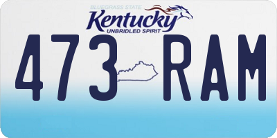 KY license plate 473RAM