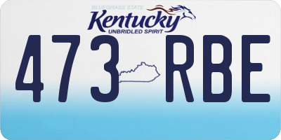 KY license plate 473RBE