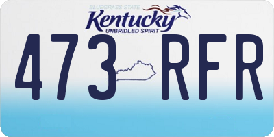 KY license plate 473RFR