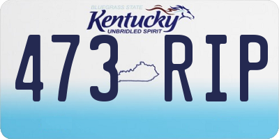 KY license plate 473RIP
