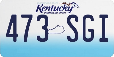 KY license plate 473SGI