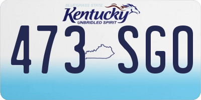 KY license plate 473SGO