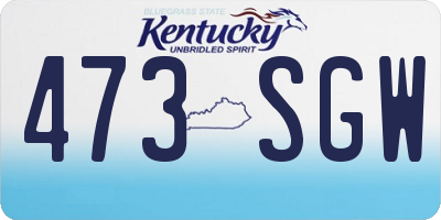 KY license plate 473SGW