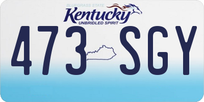 KY license plate 473SGY