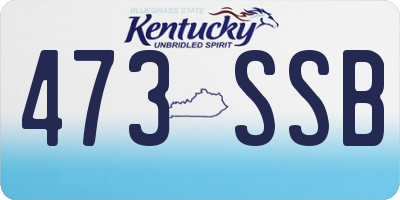KY license plate 473SSB
