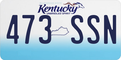 KY license plate 473SSN