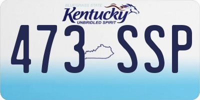 KY license plate 473SSP