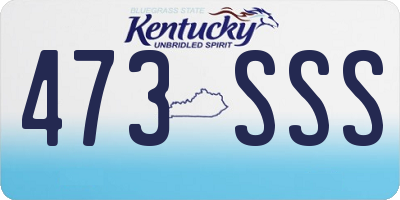 KY license plate 473SSS
