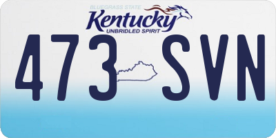 KY license plate 473SVN