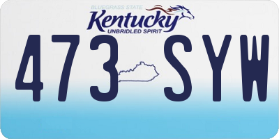 KY license plate 473SYW