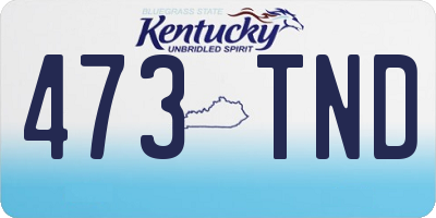 KY license plate 473TND