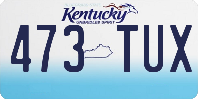 KY license plate 473TUX