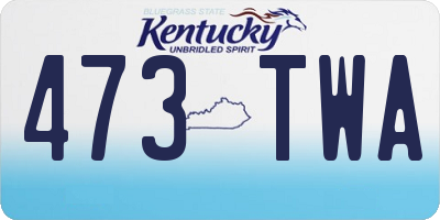 KY license plate 473TWA