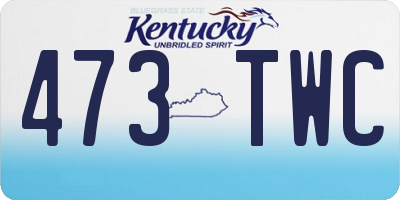 KY license plate 473TWC