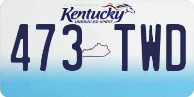 KY license plate 473TWD